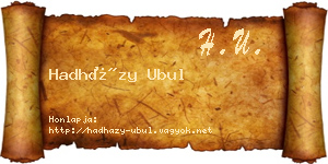 Hadházy Ubul névjegykártya